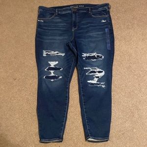 NWOT American Eagle Next level stretch high rise distressed jegging Size 24
